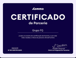 Certificado de Parceria Kommo